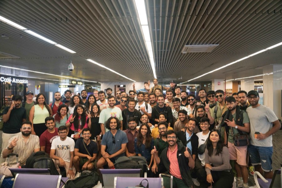 The full team at the airport before the Vietnam offsite